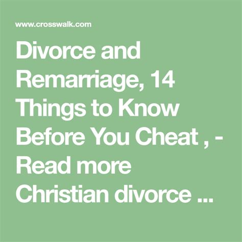 Divorce And Remarriage 14 Things To Know Before You Cheat Read