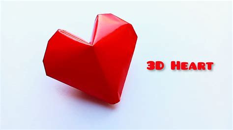 How To Make 3d Origami Heartpaper 3d Heart3d Origami Crafteasy Idea
