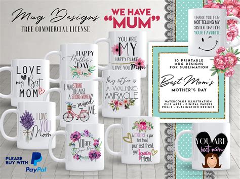 10 Mothers Day Mug Template Designs For Sublimation Printing Etsy