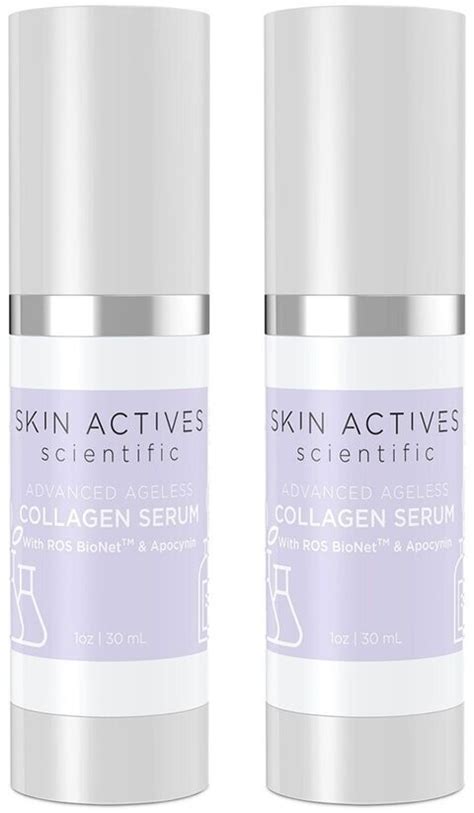 Skin Actives Scientific 1oz 2 Pack Collagen Serum With Ros Bionet And