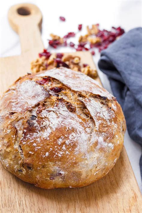 Cranberry Walnut Bread No Knead Cooking For My Soul