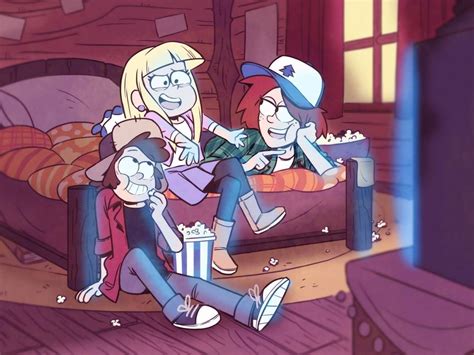 Mabel and pacifica polaroid by littlemsartsy on deviantart. Dipper, Pacifica, and Wendy: Movie Night by ...