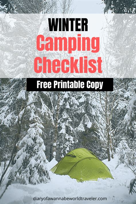 Winter Camping Checklist Diary Of A Wanna Be World Traveler