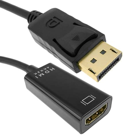 Cable Adaptador De Vídeo 4k 10cm De Displayport Dp Macho A Hdmi Hembra