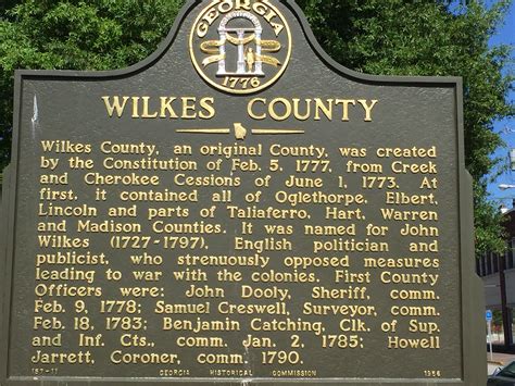 Wilkes County Historic Sign. Washington GA. Paul Chandler June 2016