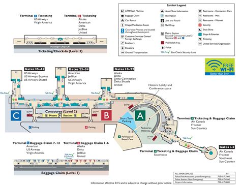 Reagan National Airport Terminal Map Gates