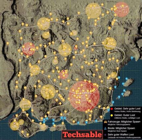Pubg Mobile Loot Map High Loot And Vehicles Location Techsable