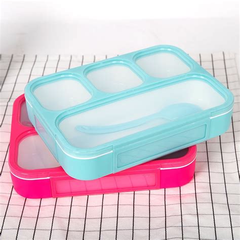 Karmas Product 2 Pack Portable Bento Lunch Box Plastic Food Storage