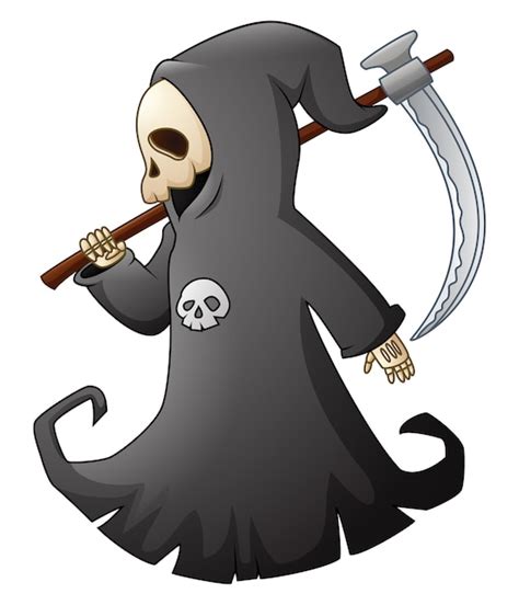 Premium Vector Vector Illustration Of Cartoon Grim Reaper With Scythe