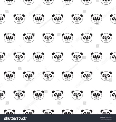 Seamless Pattern In Pandas Royalty Free Stock Vector 609706667