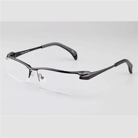 Buy 100 Pure Titanium Luxury Black Eyeglass Frames Half Rimless Glasses
