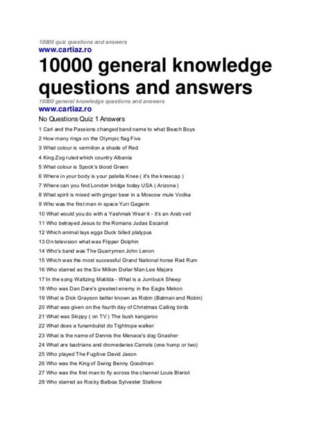 Jul 21, 2021 · the trivia questions that not only get the best response but also entertain the players or teams the most are the most fun questions. Witty 1950 Trivia Questions and Answers Printable | Brad ...