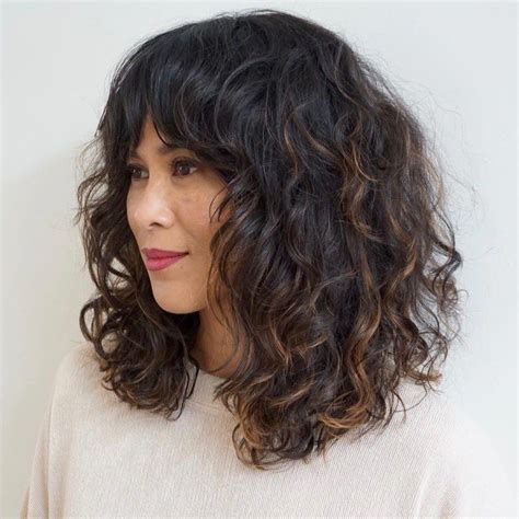 full curly shag with neat bangs curlybangs curly hair styles naturally curly hair styles