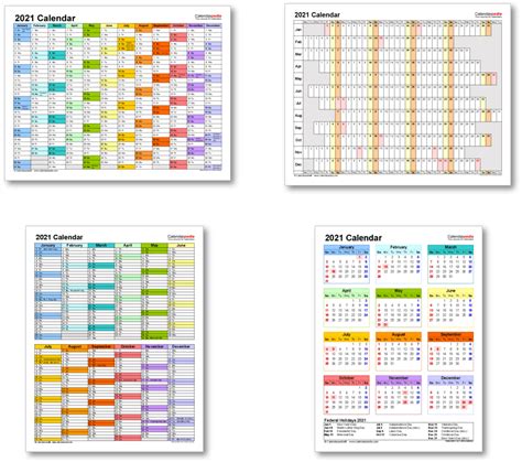 Printable Calendar For 2021 With Holidays Template Business Format