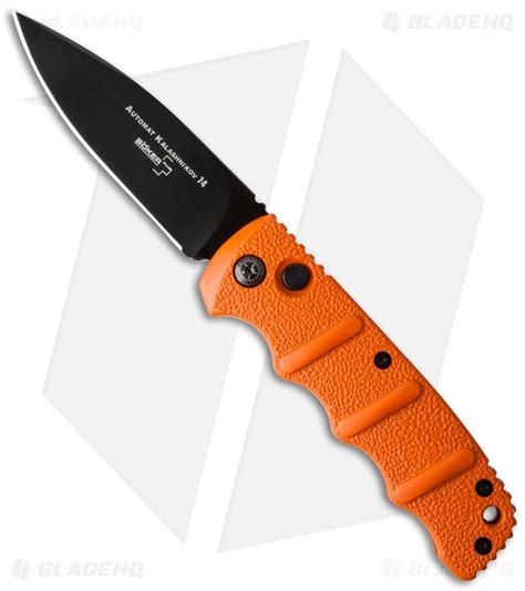 Boker Kalashnikov Orange Automatic Knife Black Drop Point Blade Hq