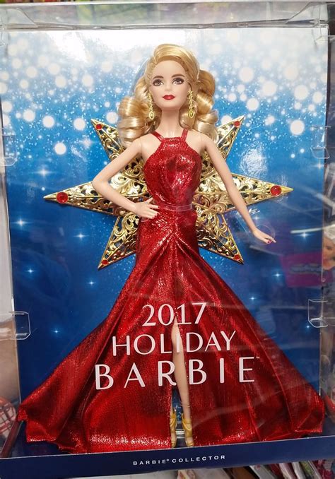 2017 Holiday Barbie Doll Blonde Barbie Collector - Red Dress #barbie #