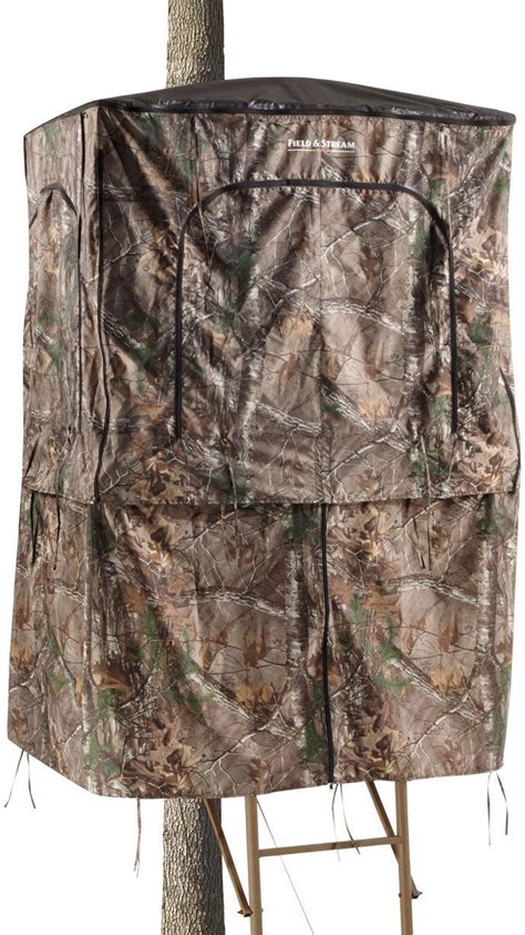 Universal Camo Hunting Tree Stand Blind Cover Tripod Deer Bow Rifle Ez Install Sporting Goods