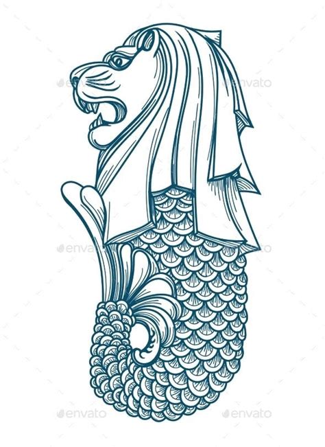 Singapore Merlion Icon | Singapore art, Mandala design art, Singapore tattoo