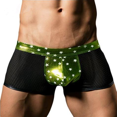 Bronzing Sexy Underwear Men Mesh Boxers Shorts Trunks Penis Pouch Mens