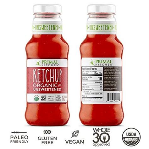 Pack Of 3 Primal Kitchen Organic Unsweetened Ketchup Non Gmo Vegan Gluten Free Whole