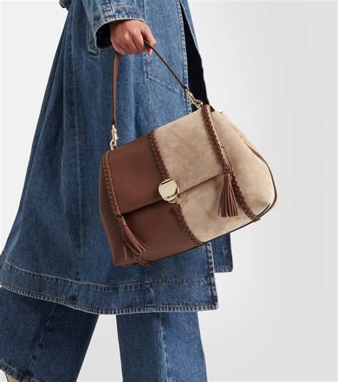 Penelope Medium Leather Shoulder Bag In Brown Chloe Mytheresa