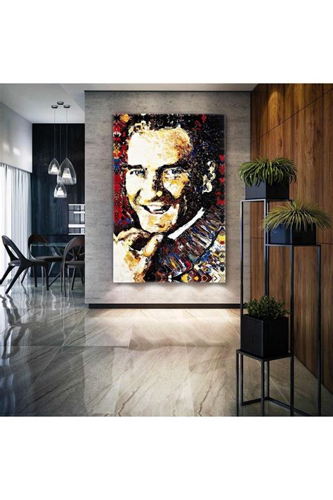 Sml Tablo Atat Rk Portresi Ya L Boya Efektli Mustafa Kemal Kanvas