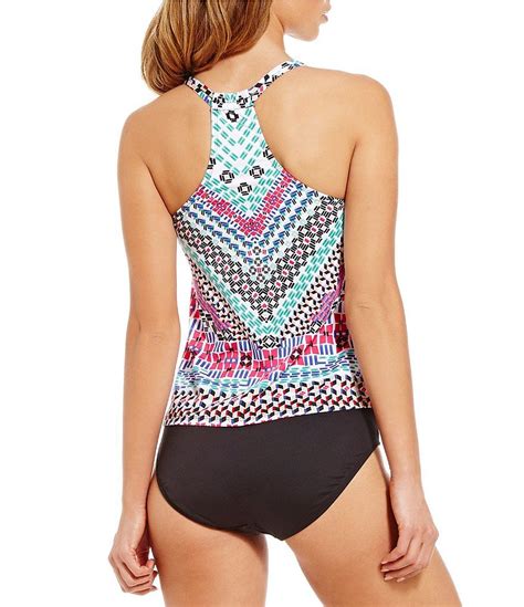 shop for 24th and ocean kente high neck racerback tankini and high waist bottom at
