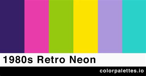 80s Neon Color Palette Color Palettes