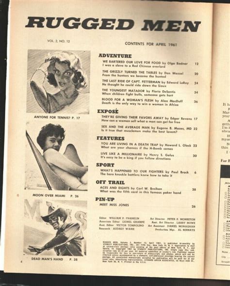 Rugged Men 4 1961 Spicy Nazi Woman Hangs Americans Cheesecake War Pulp Thrill Comic Books