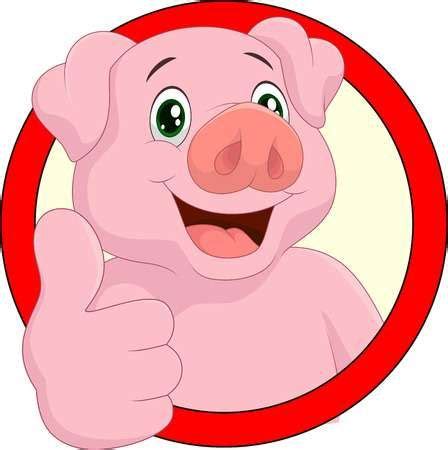 Mascota Del Cerdo De La Historieta Porcos Fofos Desenhos Animados
