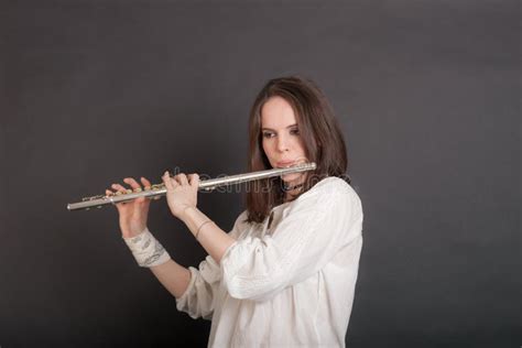 Woman Playing The Flute Stock Image Image Of Performance
