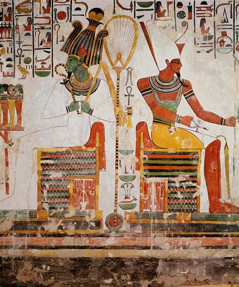 The Gods Osiris And Atum From The Tomb Egyptian As Art Print Or Hand Painted Oil