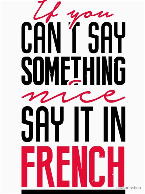 If You Cant Say Something Nice Say It In French T Shirt By