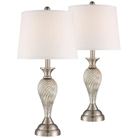 Buy Regency Hill Traditional Table Lamps High Set Of Mercury Glass