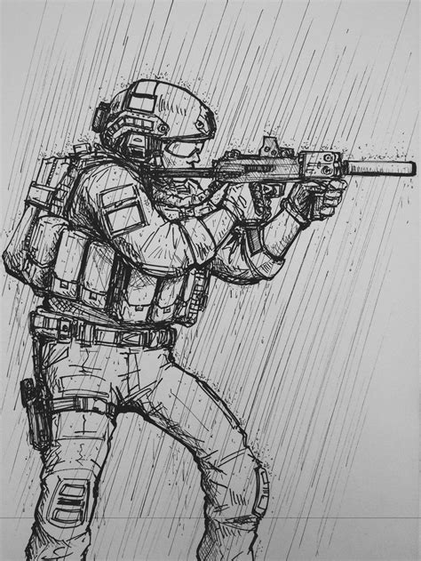 Army Sketch Army Military