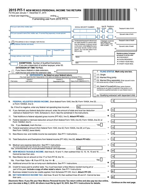 2015 Nm Pit 1 Fill Out And Sign Printable Pdf Template