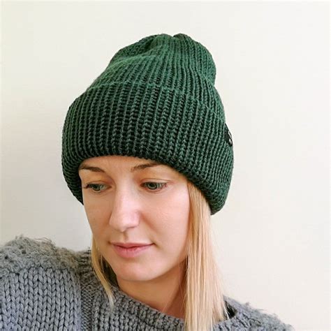Double Knitted Cuffed Boyfriend Style Beanie Hat Available More
