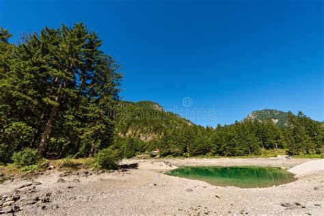 Lago Del Predil Small Mountain Lake Tarvisio Friuli Italy Stock Image