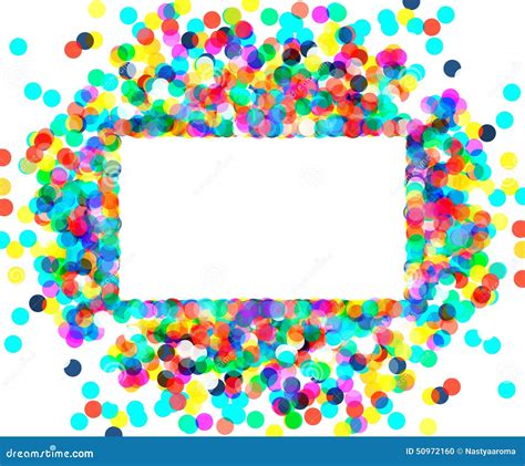 Rectangular Frame Of Colored Confetti Stock Photo Image Of Copy
