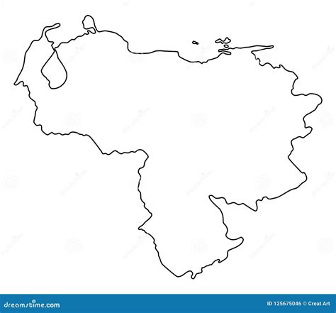 Illustartion Del Vector Del Esquema Del Mapa De Venezuela Ilustración