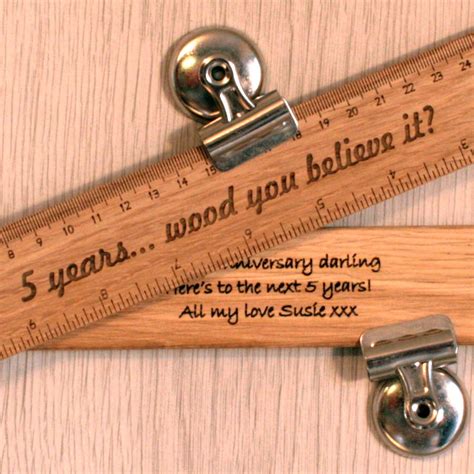 There are all sorts of things that you can do in order to commemorate the table of contents. personalised wood 5th anniversary gift ruler by cleancut ...