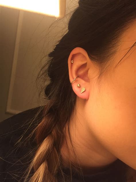 My Earring Combo Double Lobe Cartilage Helix And Conch Hoop Earings Piercings Ear Piercings