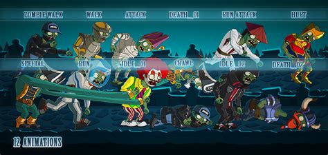 Animated 2d Zombies Pack 1 Of 4 Gamedev Market