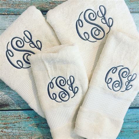 Monogrammed Towel Set Bath Towels Hand Towels Washcloths