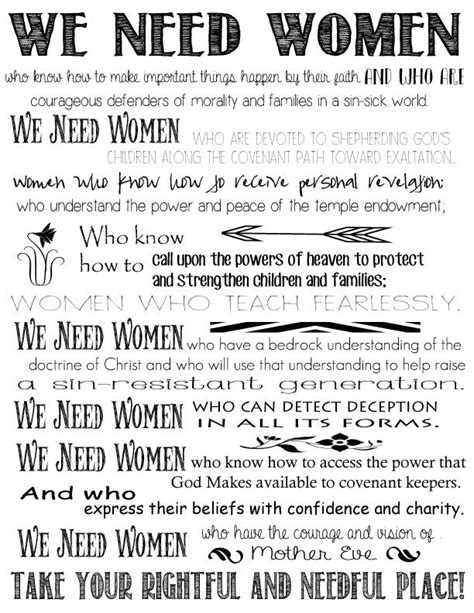 Learn vocabulary, terms and more with flashcards, games relief society is a part of his plan to help us. "We Need Women" General Conference Printable | Lds relief society, Relief society, Relief ...