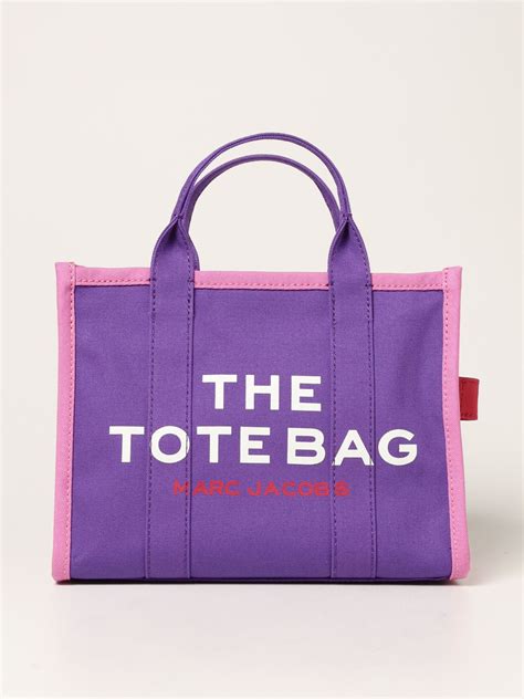 Marc Jacobs The Coloblock Tote Bag Small Canvas Bag Violet Marc