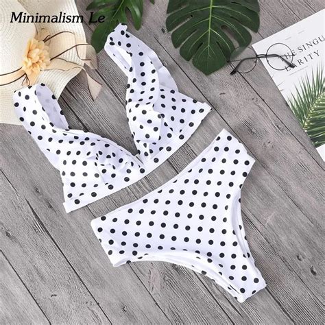 Minimalism Le High Waist Swimsuit Sexy Dot Bikini Set 2018 Brazilian
