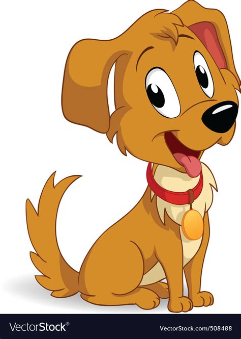 Cute Cartoon Vector Puppy Dog Royalty Free Vector Image