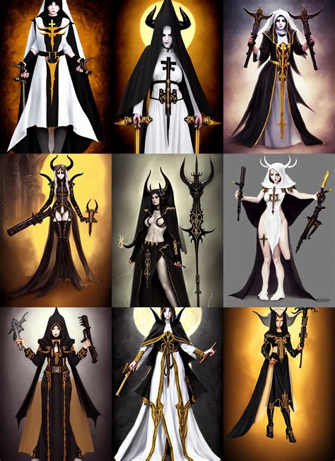 Stable Diffusion Prompt Female Full Body Demon Nun With PromptHero