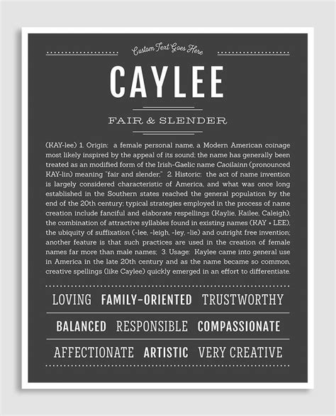 Caylee Name Art Print Classic Names Names With Meaning Names